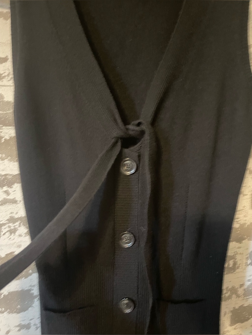 Diane von Furstenberg Black Sleeveless Knit Tie Front Sweater Dress XS Sample - Picture 7 of 10